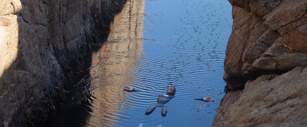 Swimming the gully at Shipman Head